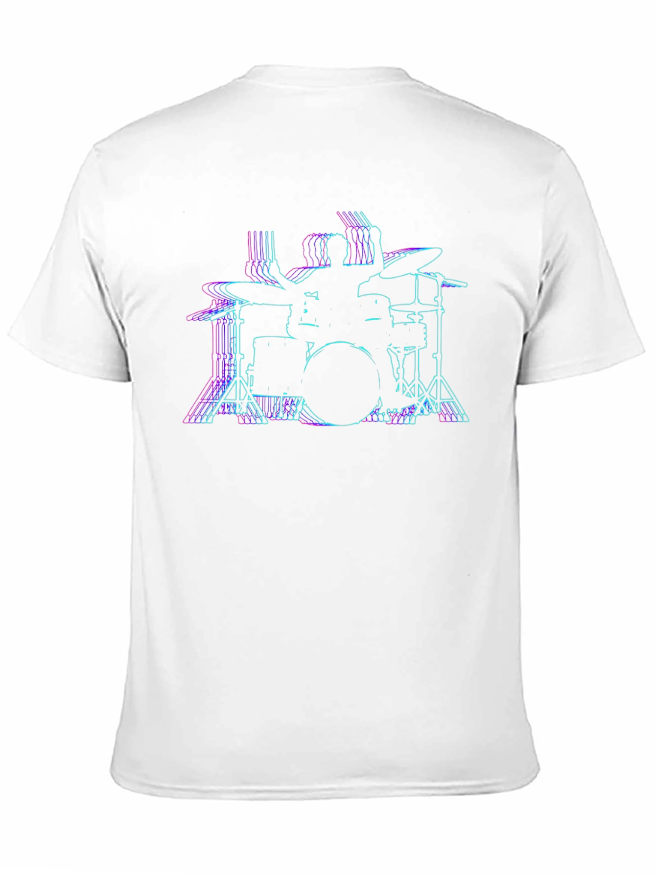 Drummer Outline Black T-Shirt - Music Lover Tee
