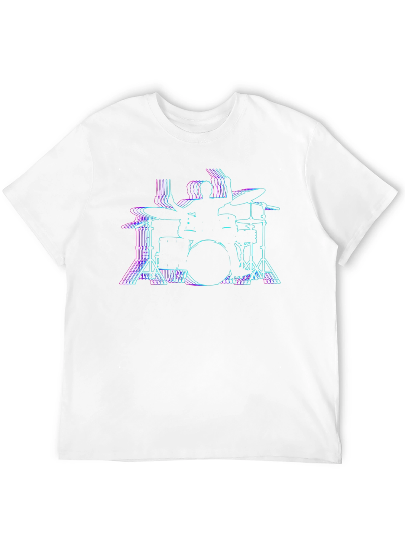Drummer Outline Black T-Shirt - Music Lover Tee