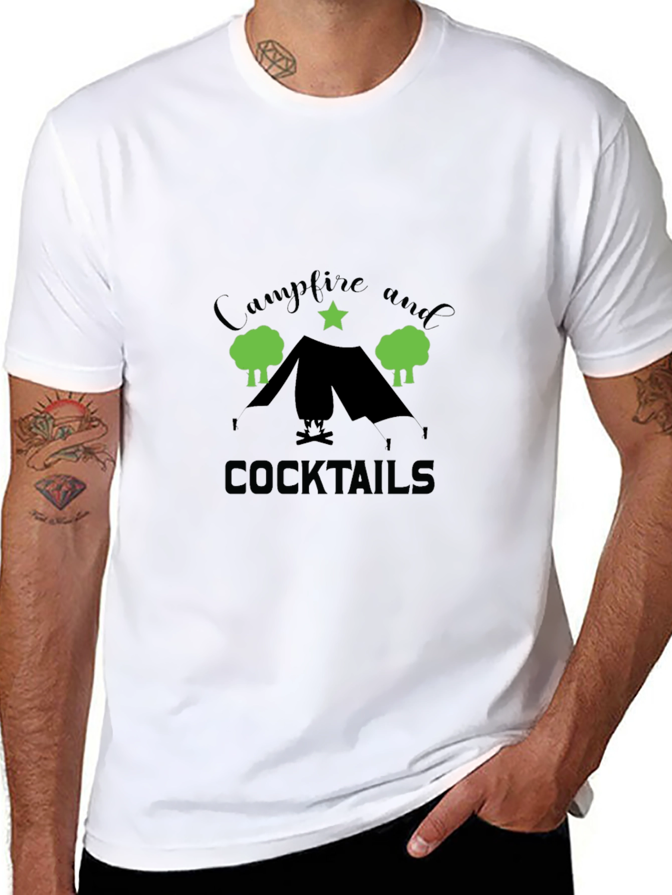 Campfire and Cocktails Graphic T-Shirt