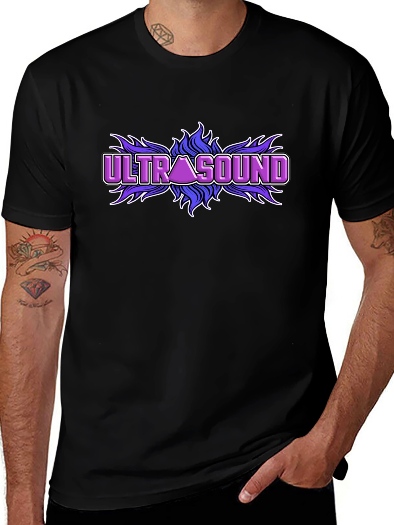 Ultrasound Graphic T-Shirt - Black Cotton Tee