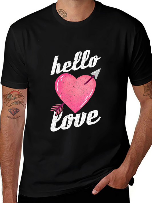 Hello Love Valentines Day Graphic T-Shirt