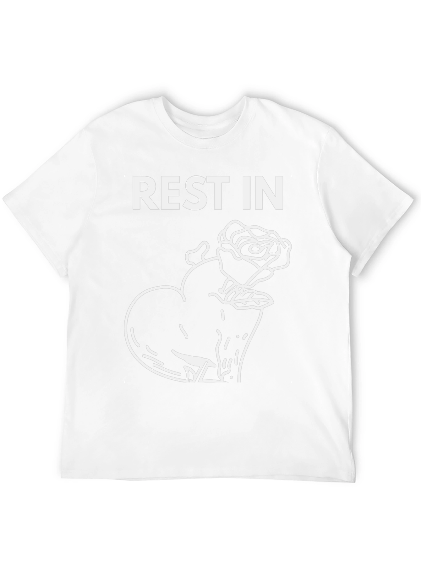 Rest in Peace Heart Rose Black T-Shirt