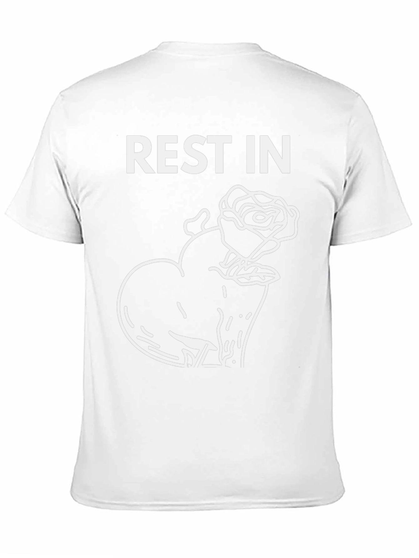 Rest in Peace Heart Rose Black T-Shirt
