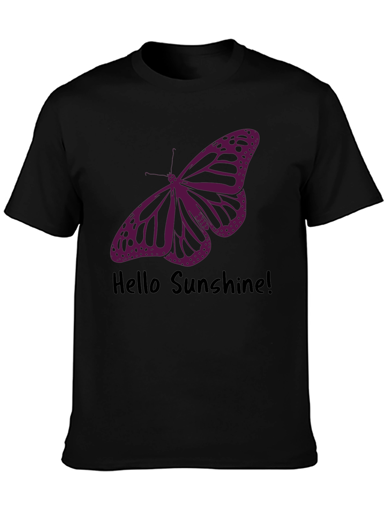 Butterfly Graphic Tee - Hello Sunshine Black T-Shirt