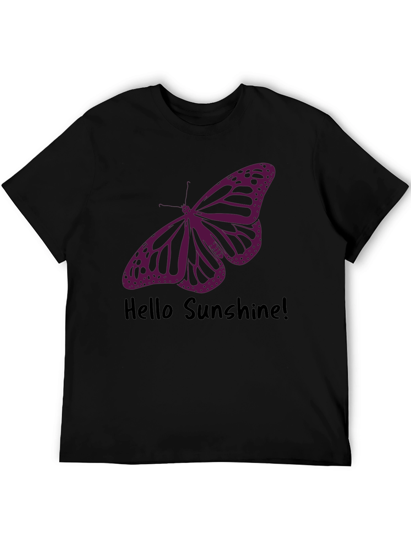 Butterfly Graphic Tee - Hello Sunshine Black T-Shirt