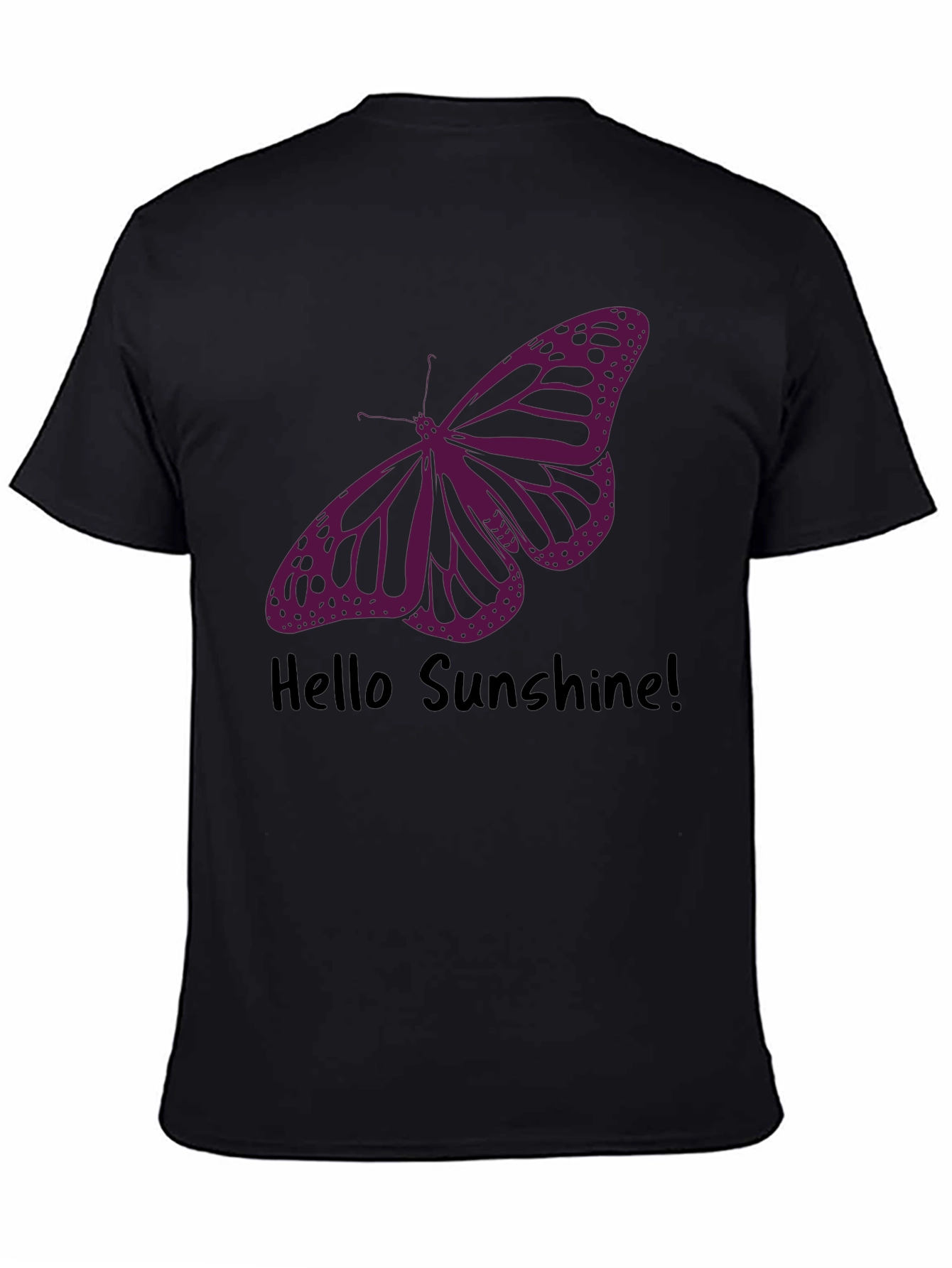 Butterfly Graphic Tee - Hello Sunshine Black T-Shirt