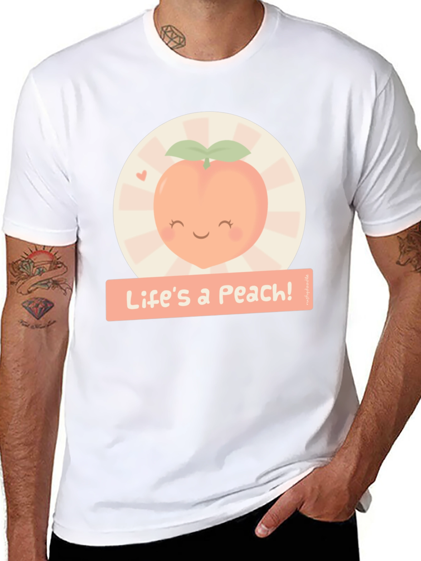 Lifes a Peach! Graphic T-Shirt - Cute Fruit Design