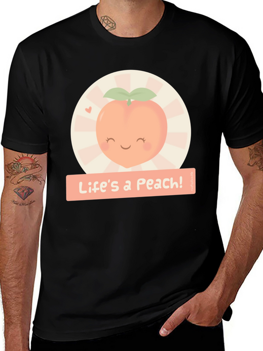 Lifes a Peach! Graphic T-Shirt - Cute Fruit Design