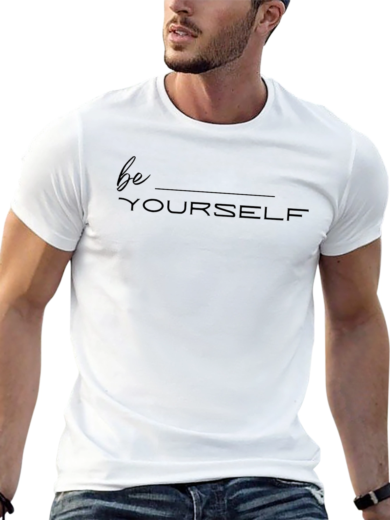 Be Yourself Graphic Tee - Black Cotton T-Shirt