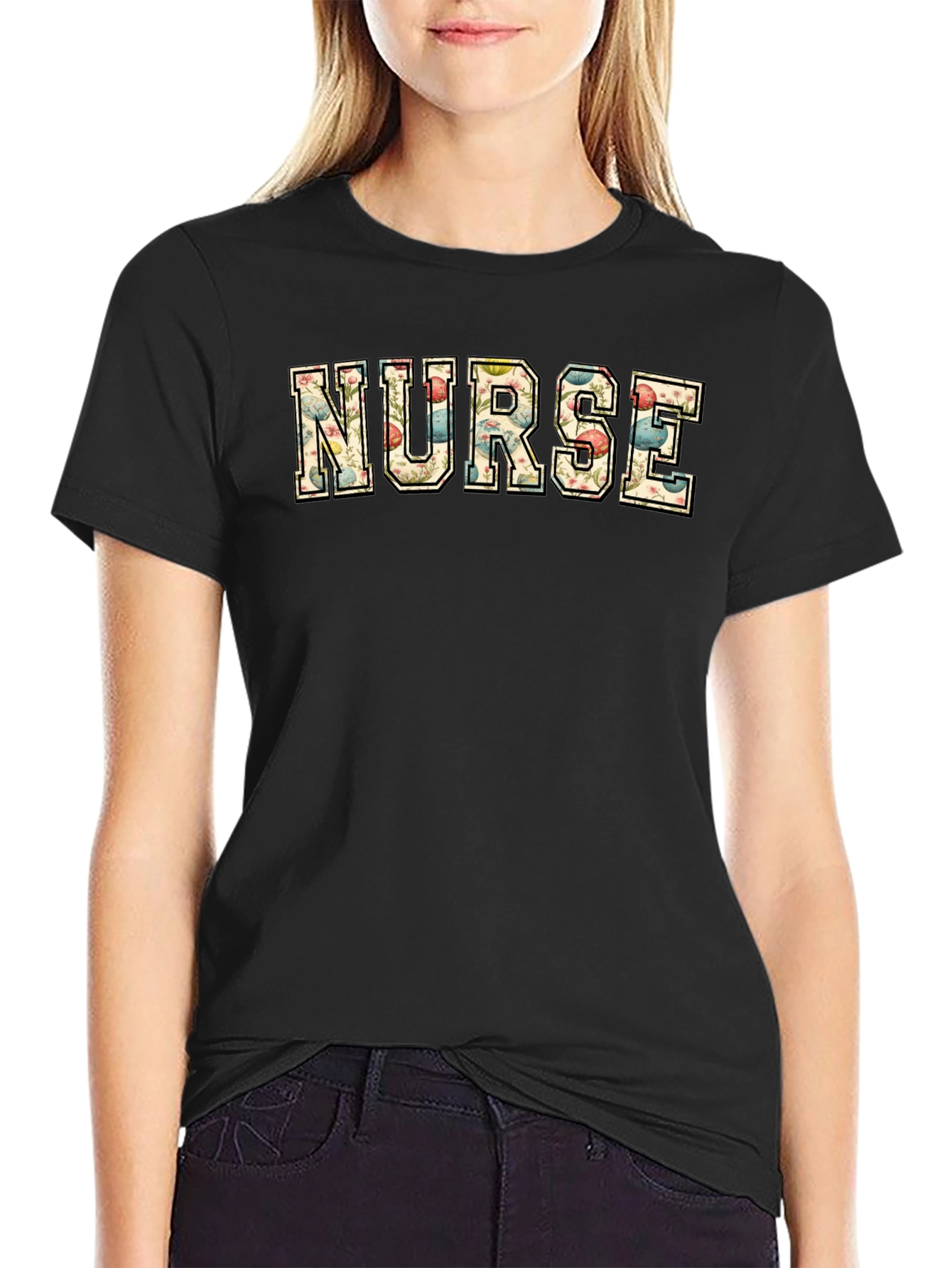 Floral Nurse T-Shirt - Stylish Comfort