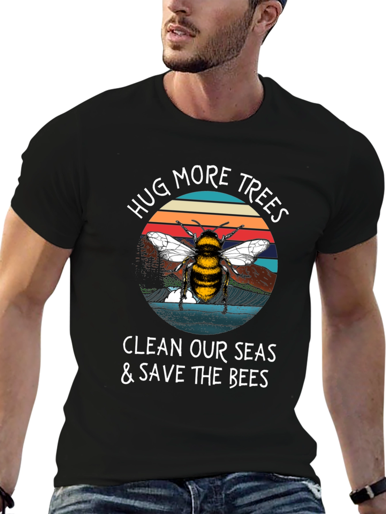 Hug Trees Save Bees Graphic Tee