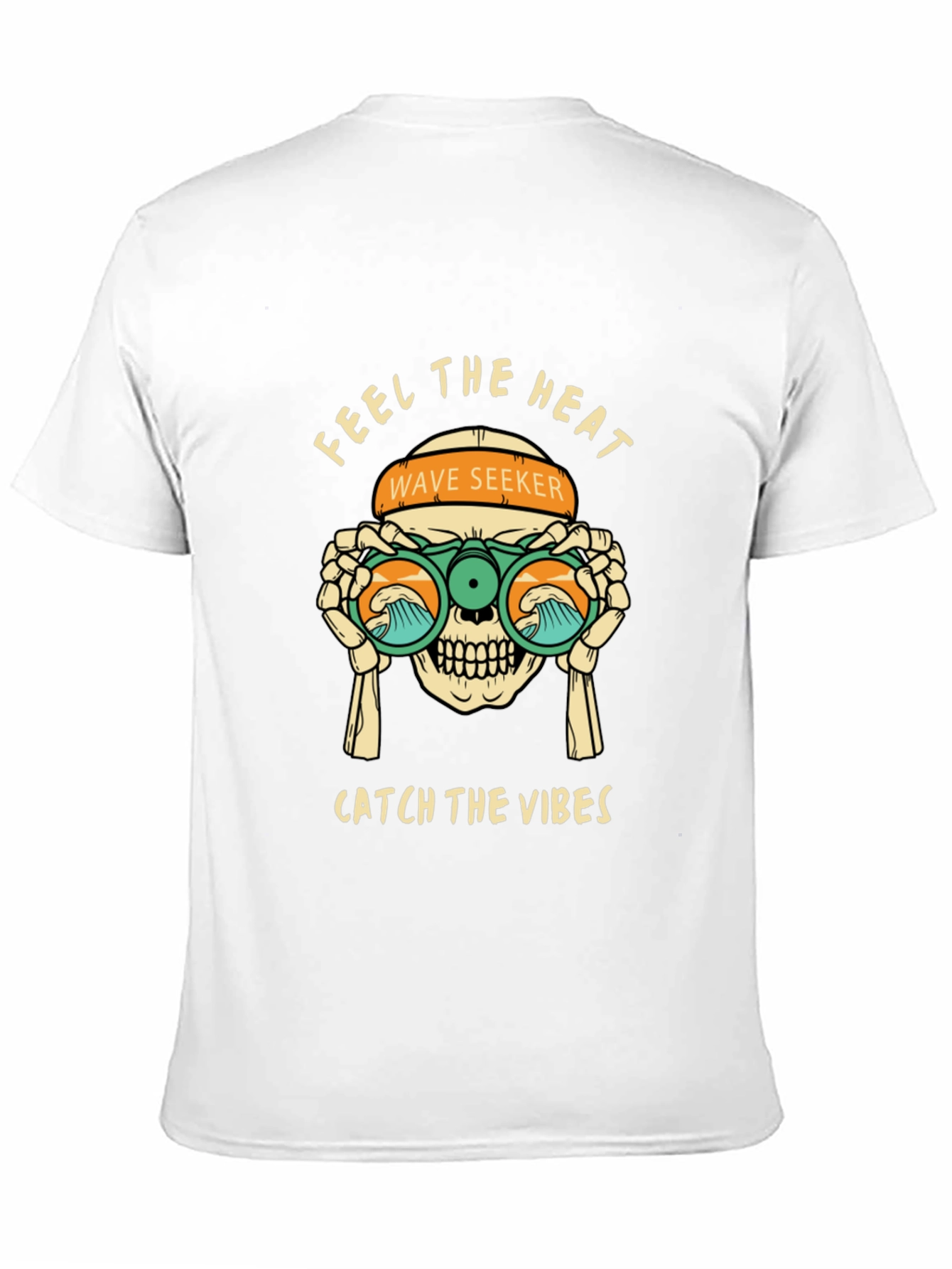 Feel The Heat Tee: Wave Seeker Skull Design