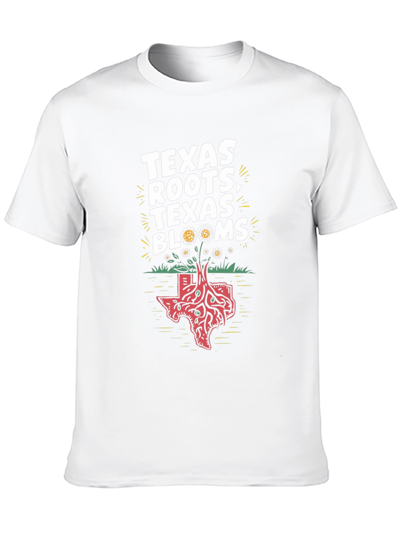 Texas Roots Blooms Graphic T-Shirt - Black