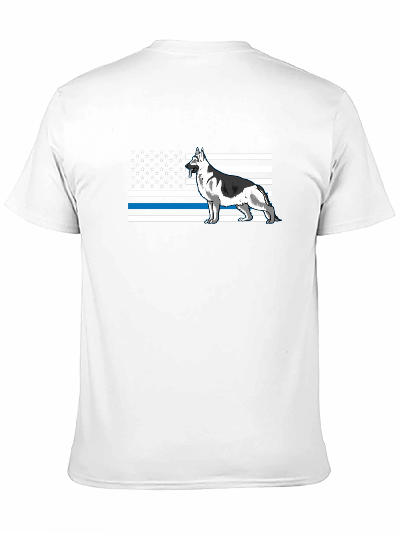 German Shepherd American Flag Thin Blue Line T-Shirt