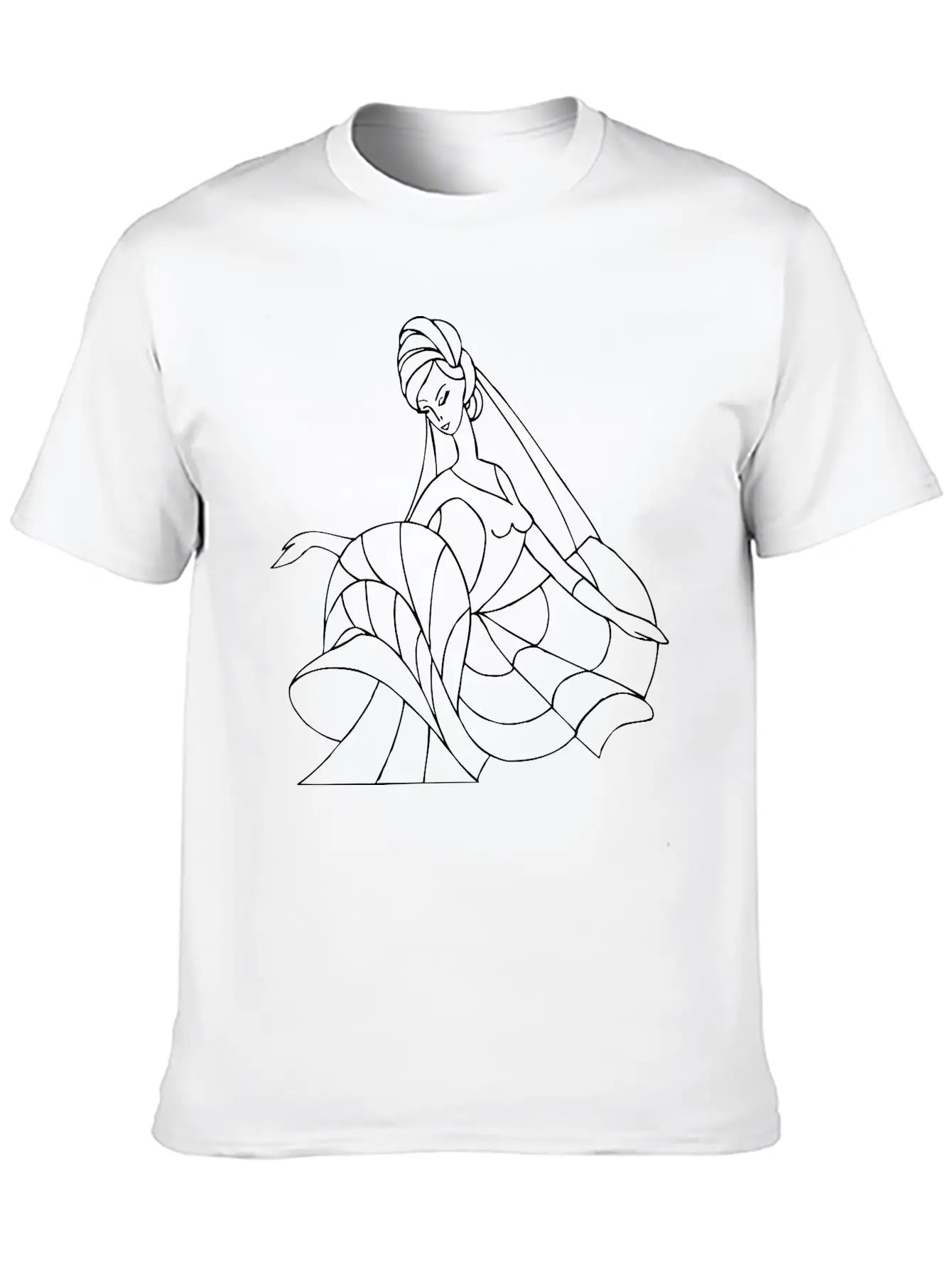 Dancer 35 Line Drawing Unisex Casual T-Shirt – Clean Design For Daily Comfort