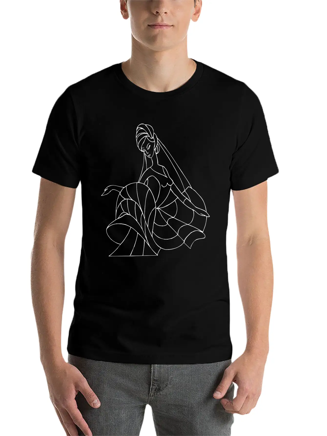 Dancer 35 Line Drawing Unisex Casual T-Shirt – Clean Design For Daily Comfort
