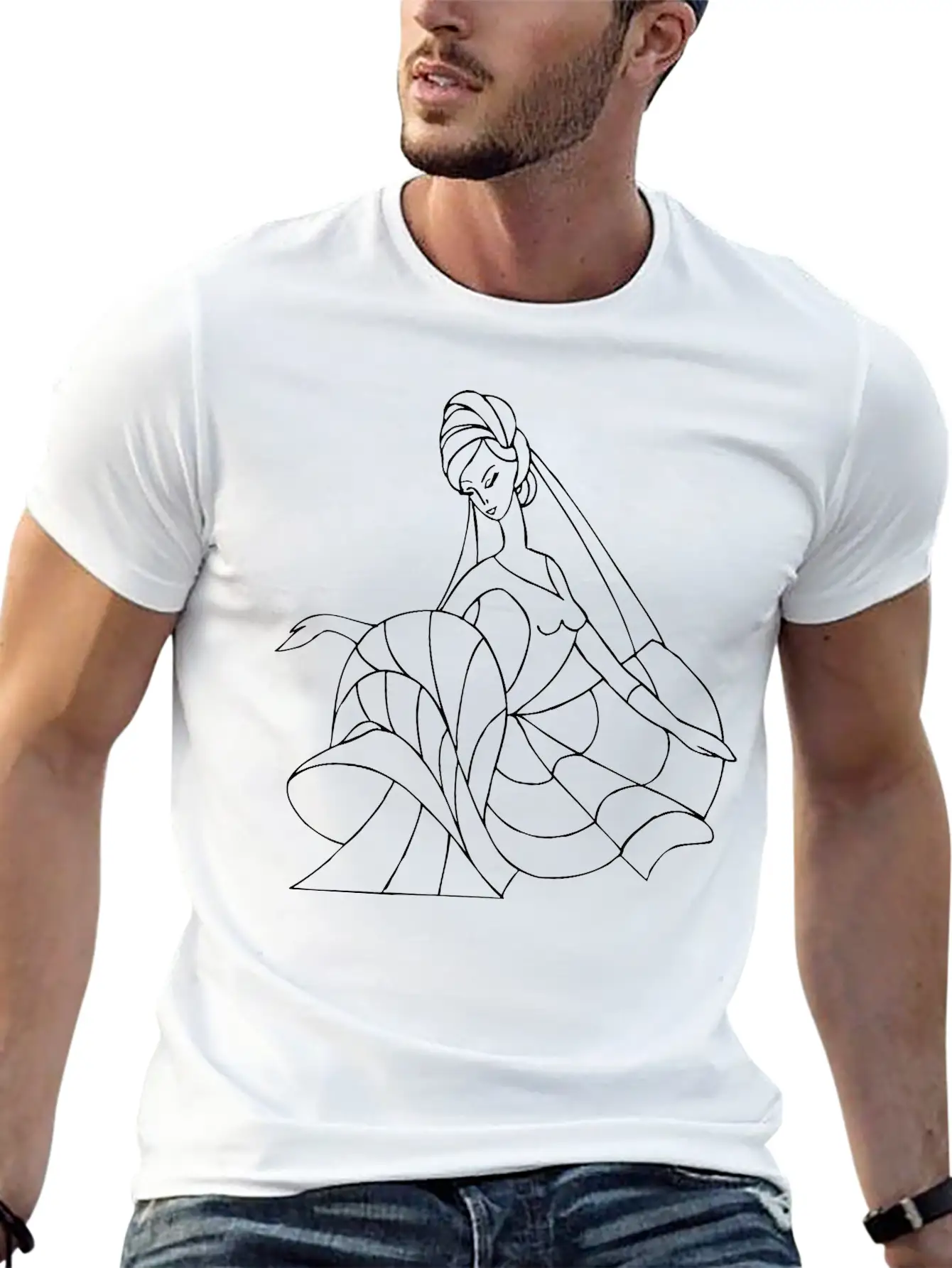 Dancer 35 Line Drawing Unisex Casual T-Shirt – Clean Design For Daily Comfort