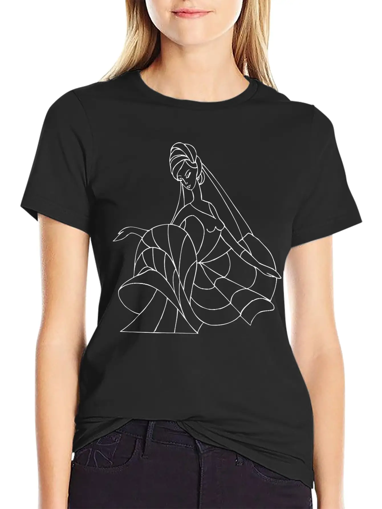 Dancer 35 Line Drawing Unisex Casual T-Shirt – Clean Design For Daily Comfort