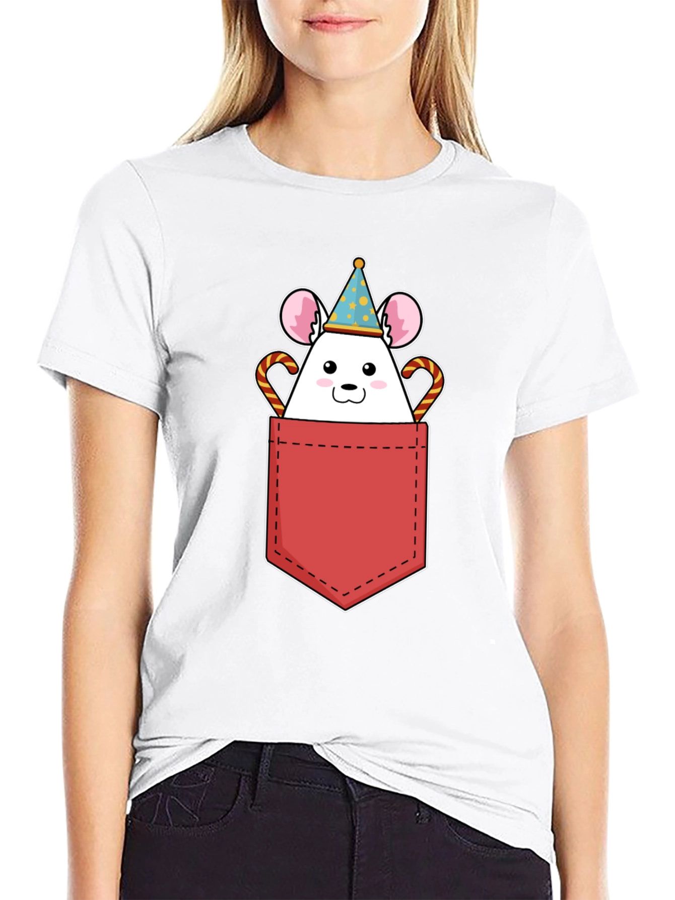 Cute Mouse Pocket T-Shirt