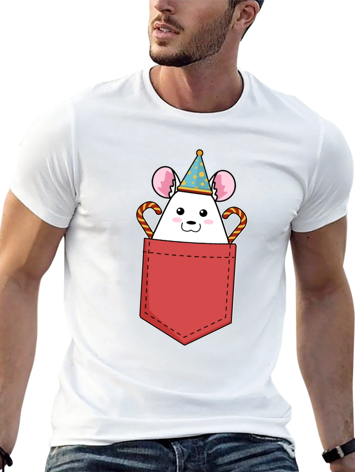 Cute Mouse Pocket T-Shirt