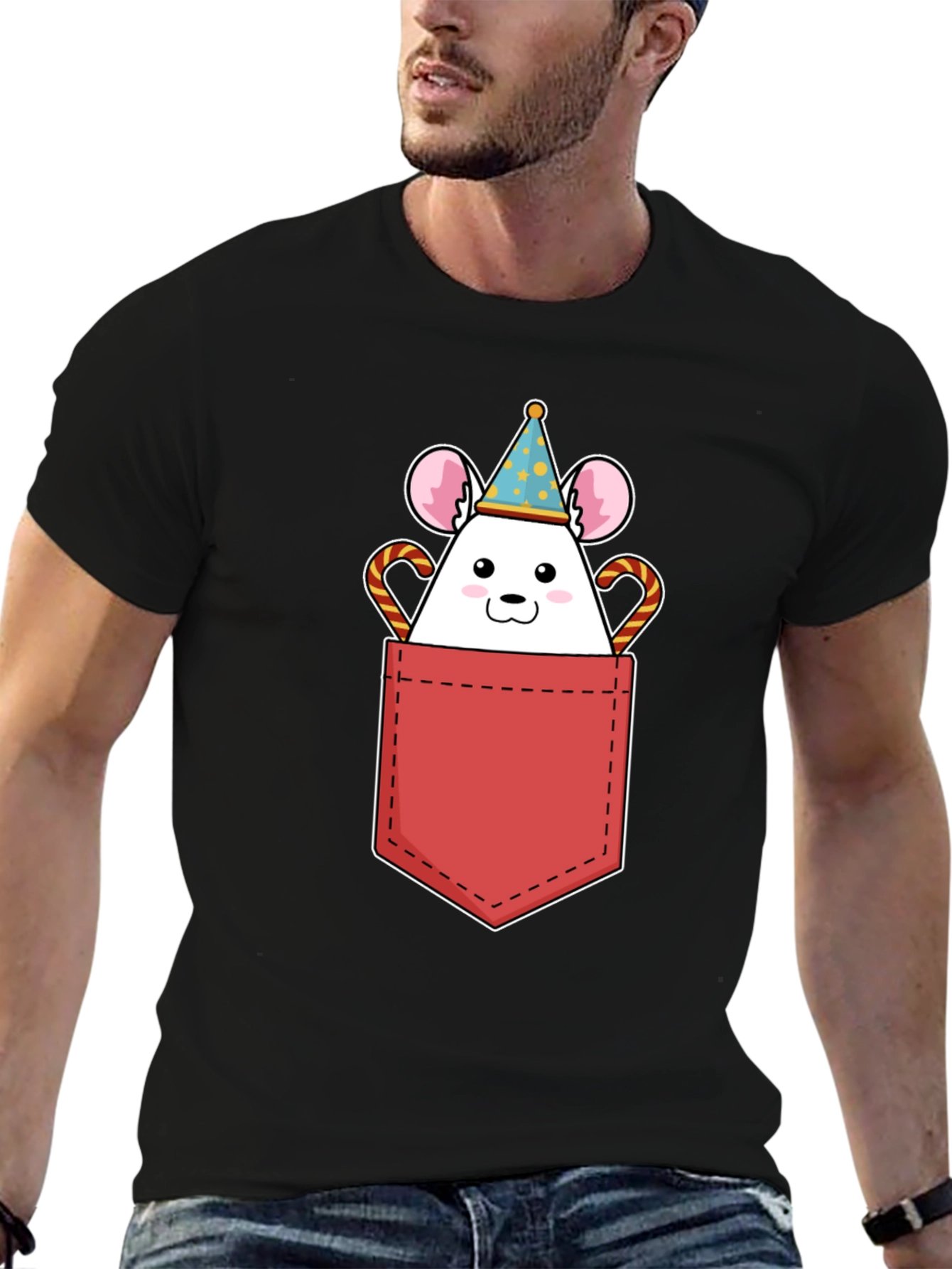 Cute Mouse Pocket T-Shirt