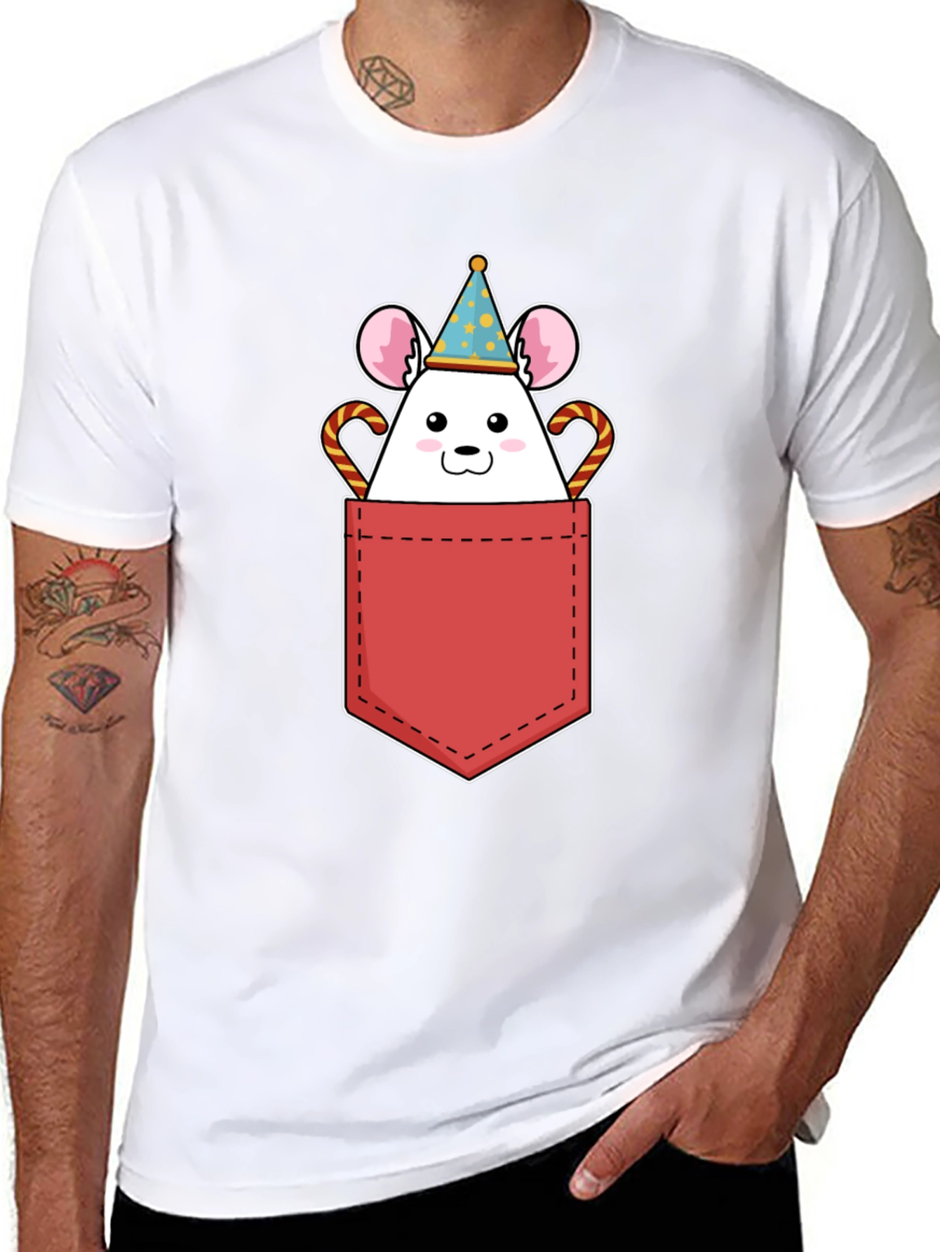 Cute Mouse Pocket T-Shirt