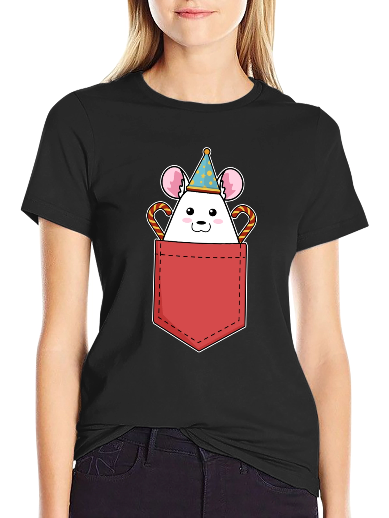 Cute Mouse Pocket T-Shirt