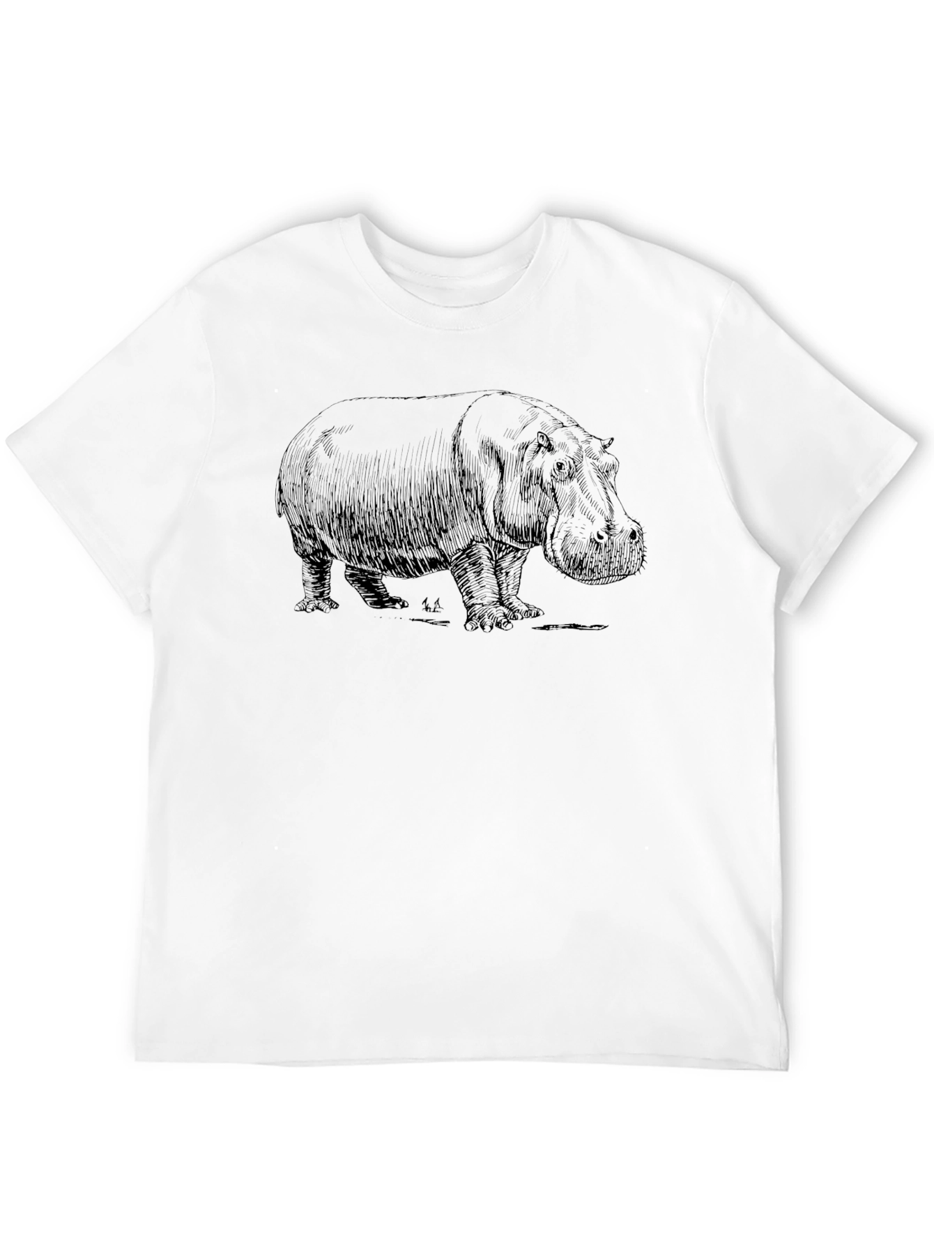 Hippo Graphic Print Black T-Shirt
