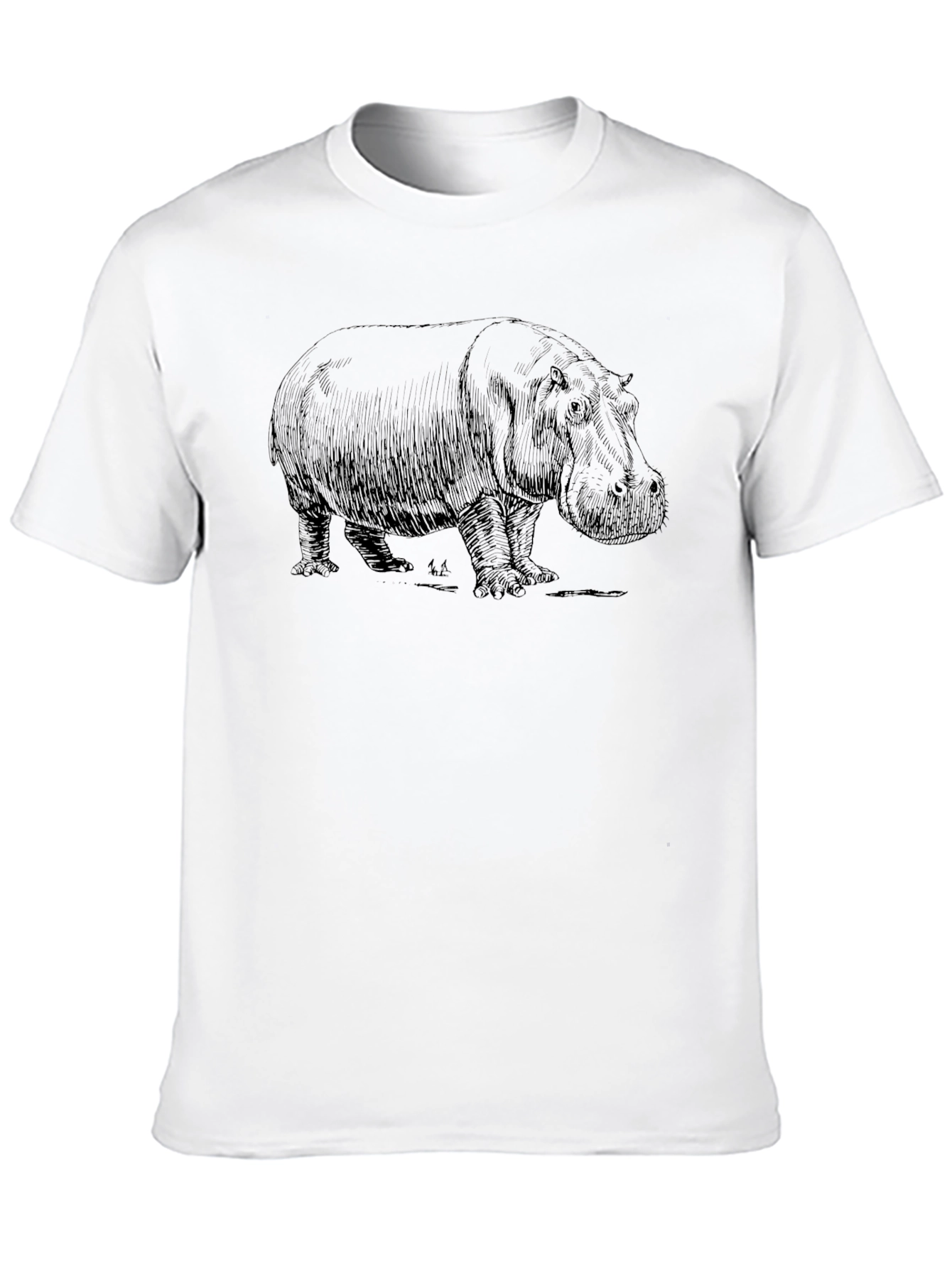 Hippo Graphic Print Black T-Shirt