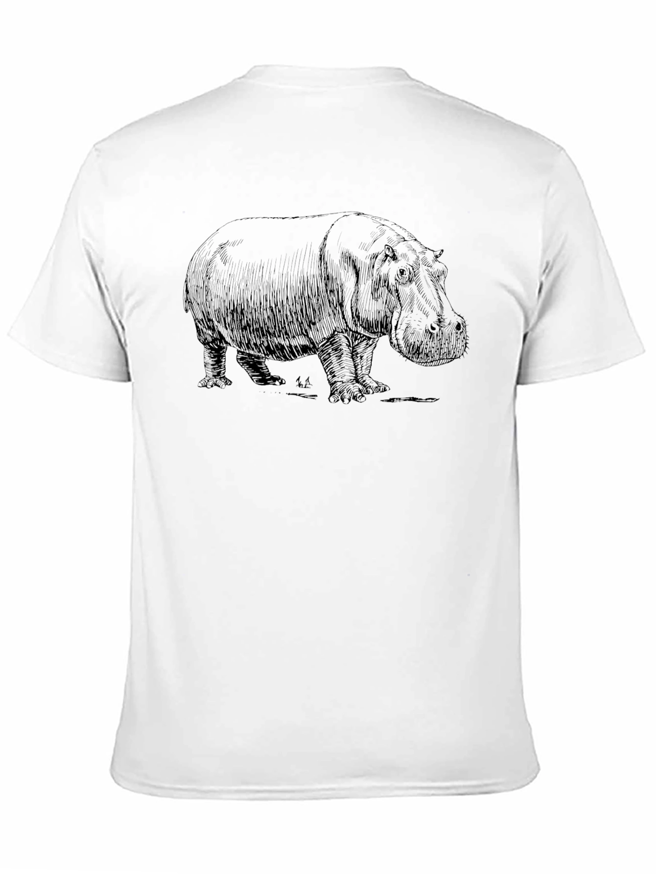 Hippo Graphic Print Black T-Shirt