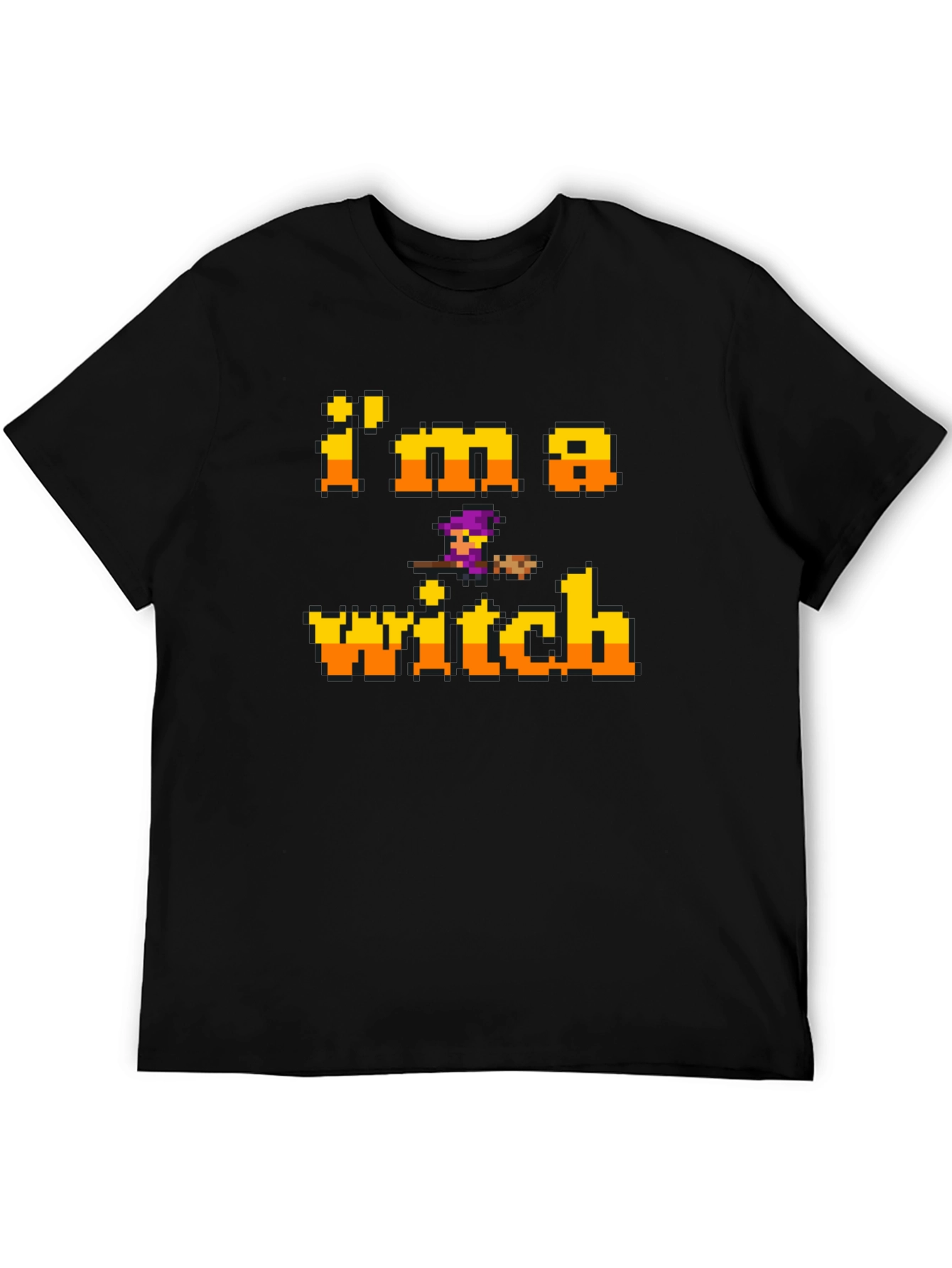 Im A Witch Black T-Shirt - Halloween Pixel Art