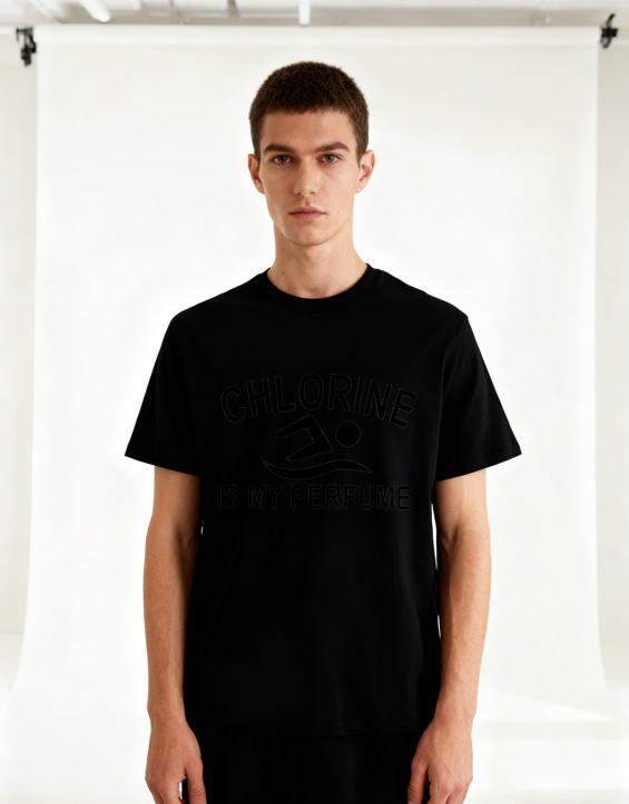 Chlorine Is My Perfume Swimming T-Shirt - Black Swimmer Gift Tee