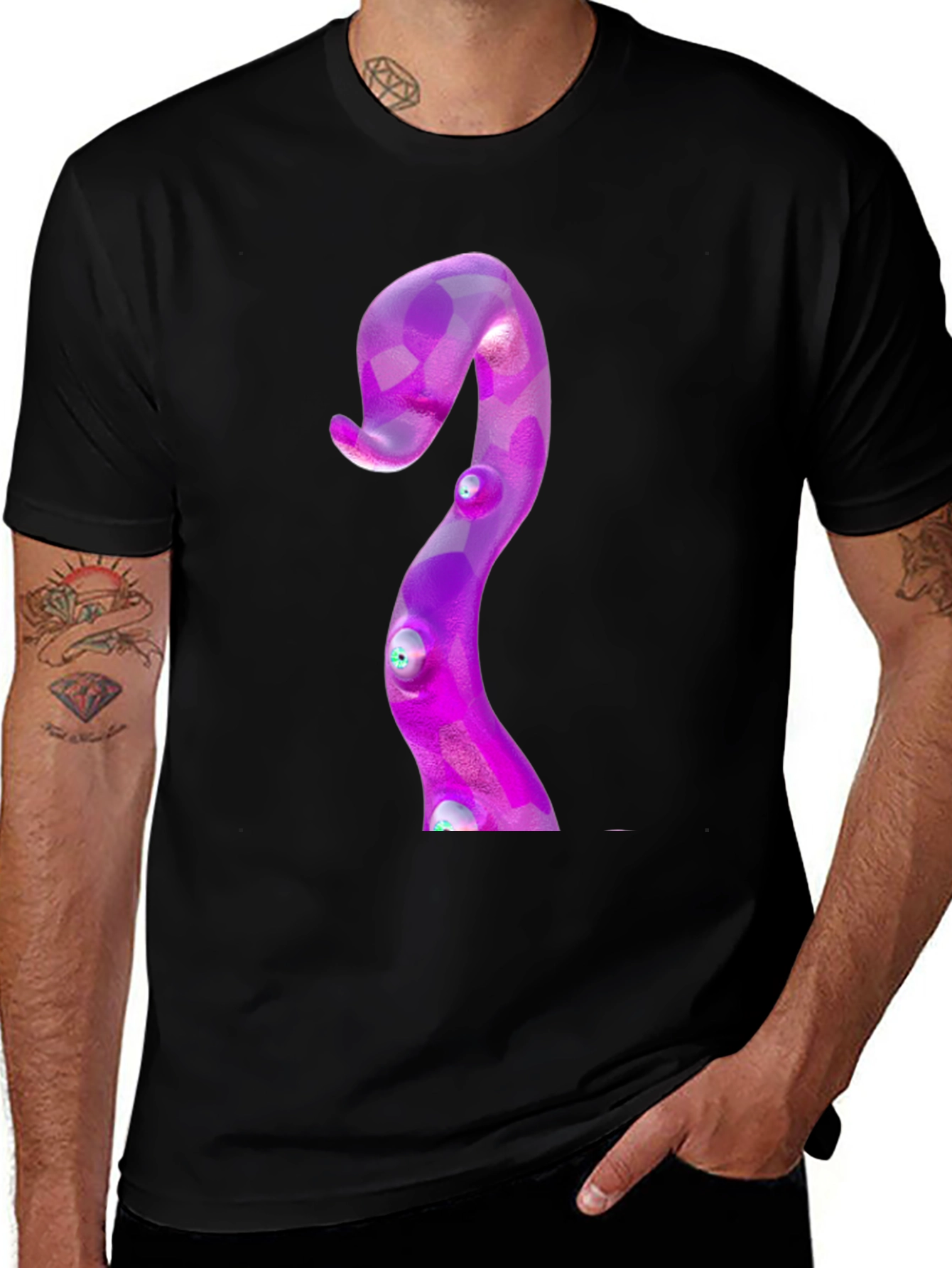 Purple Tentacle Graphic Tee - Kraken Design