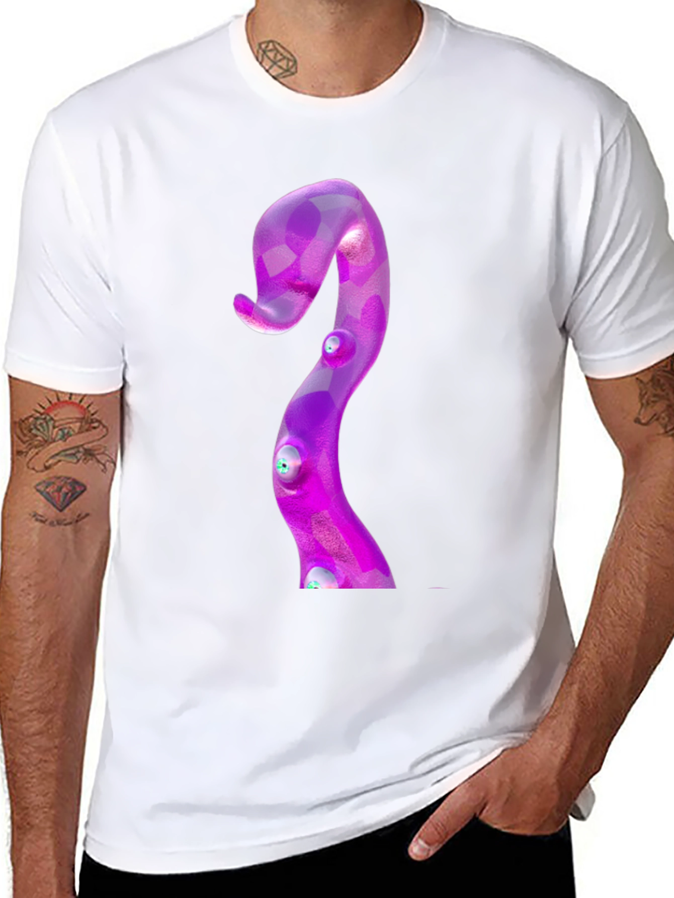 Purple Tentacle Graphic Tee - Kraken Design