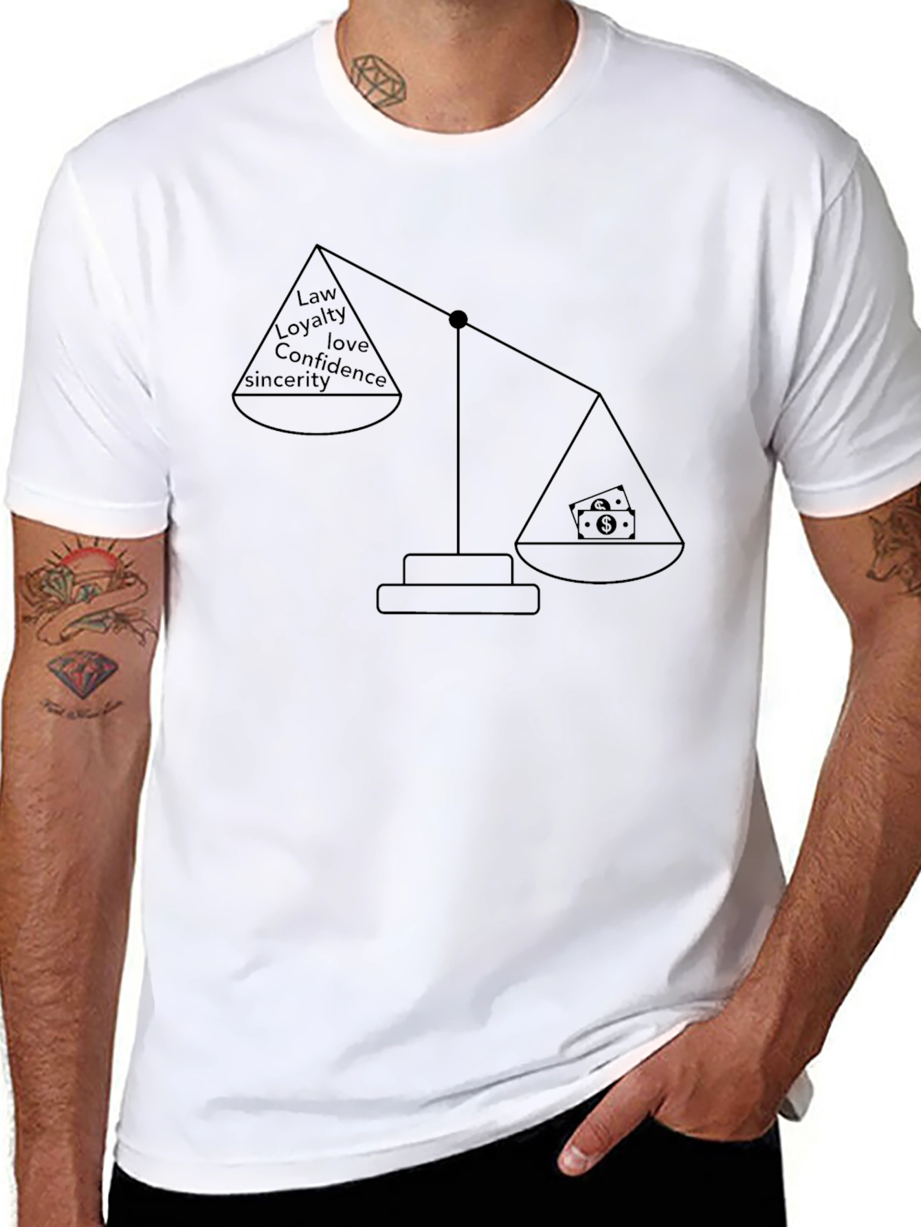 Honesty vs. Money Balance Graphic Tee