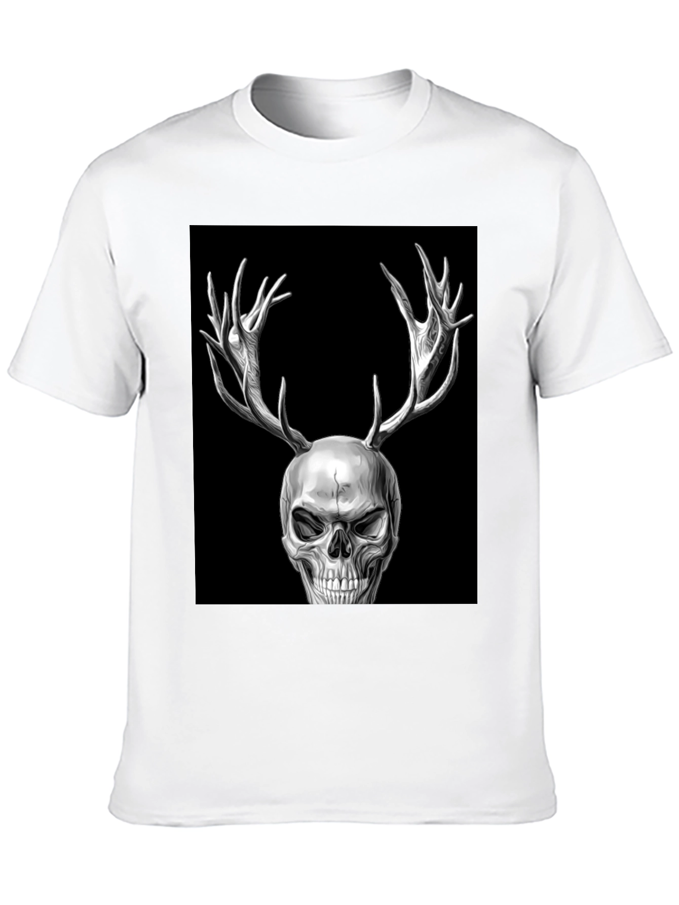 Skull with Antlers Graphic T-Shirt