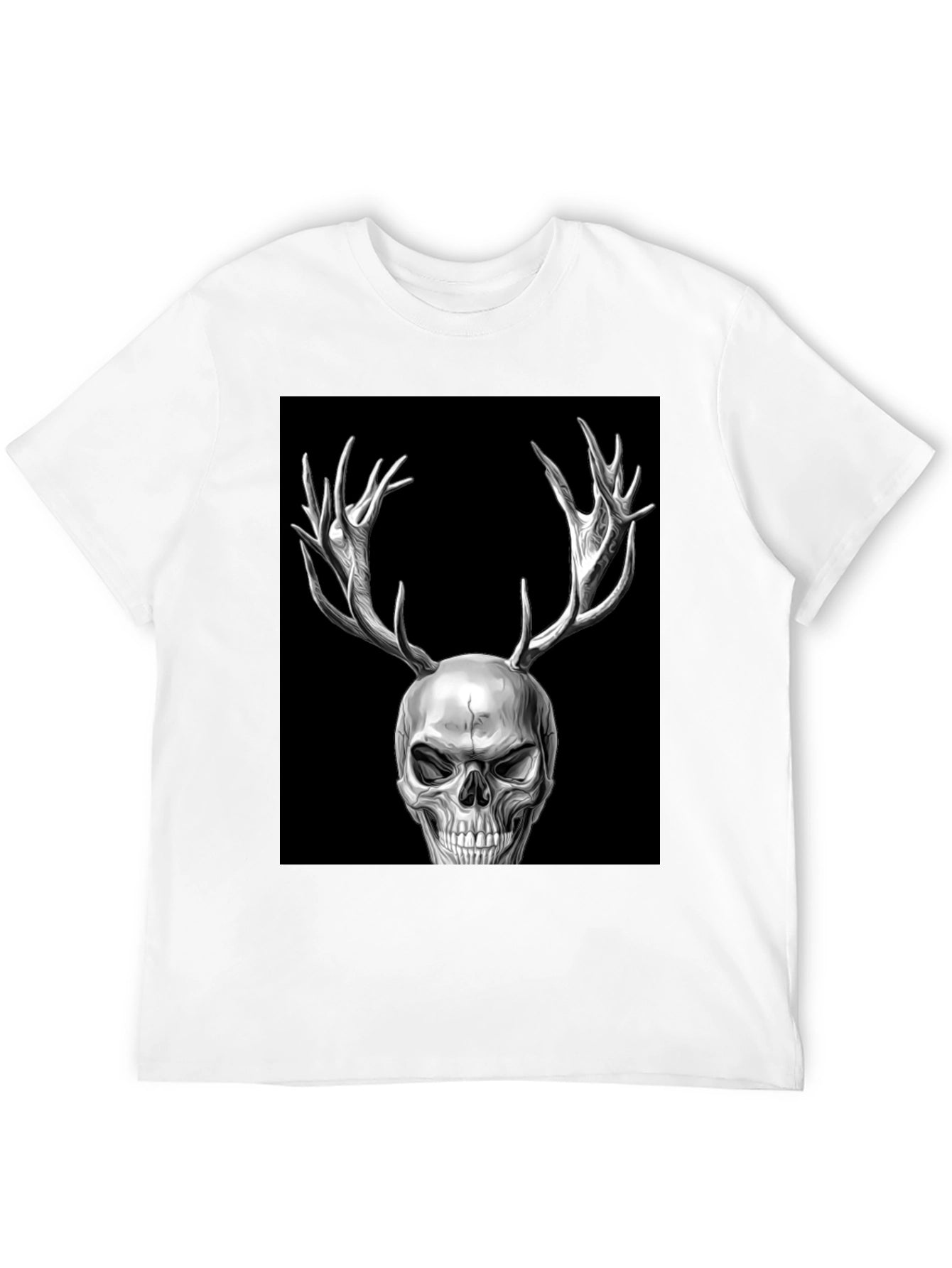 Skull with Antlers Graphic T-Shirt