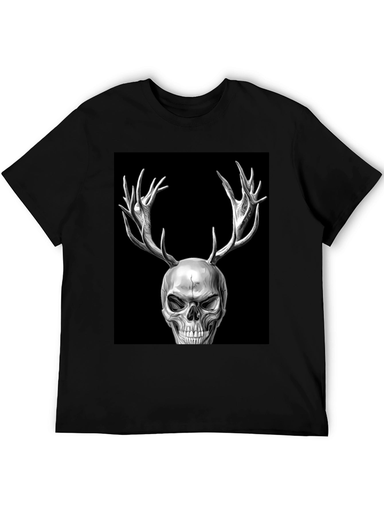 Skull with Antlers Graphic T-Shirt