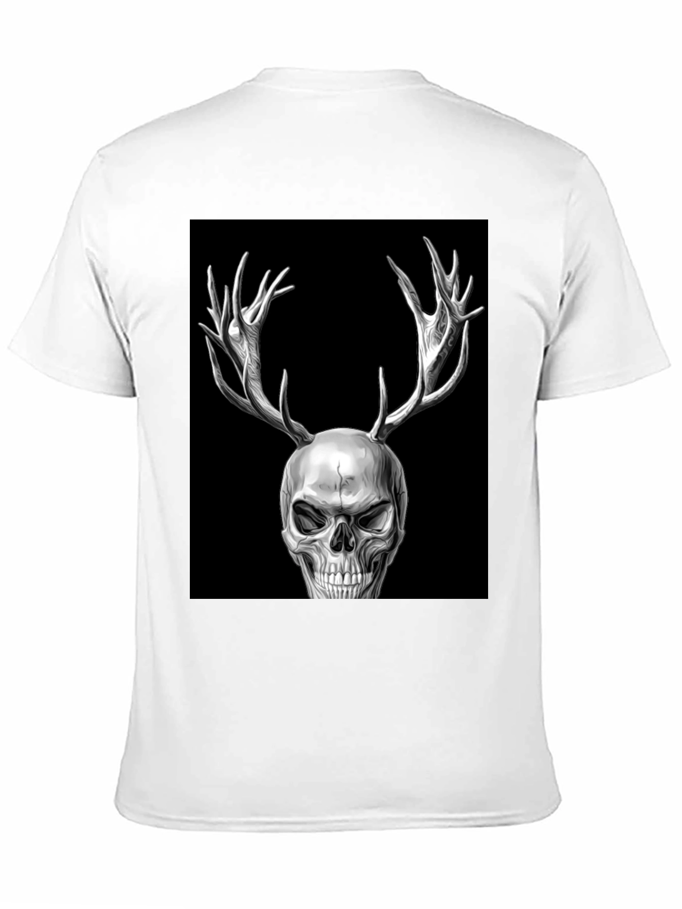 Skull with Antlers Graphic T-Shirt