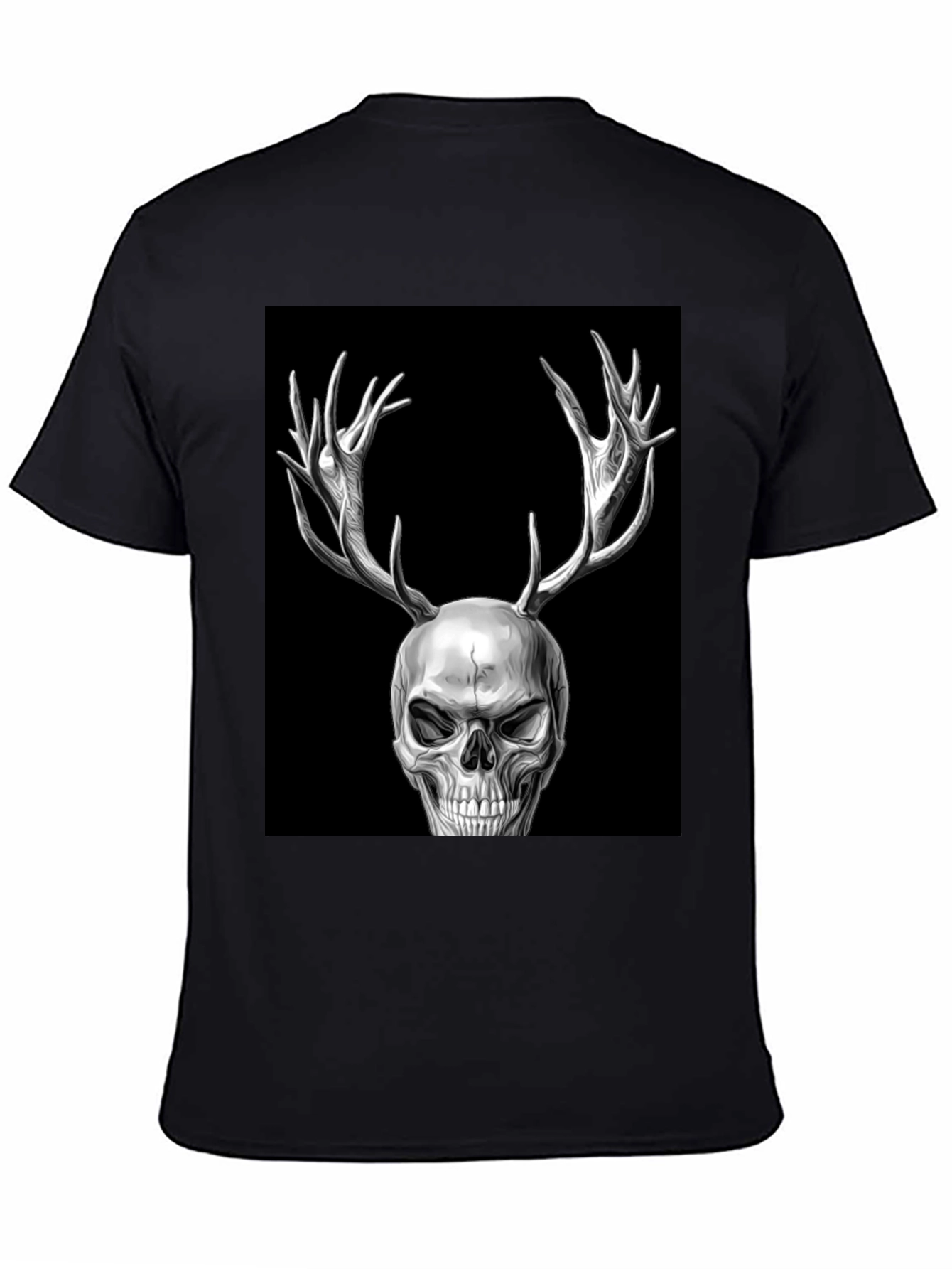 Skull with Antlers Graphic T-Shirt