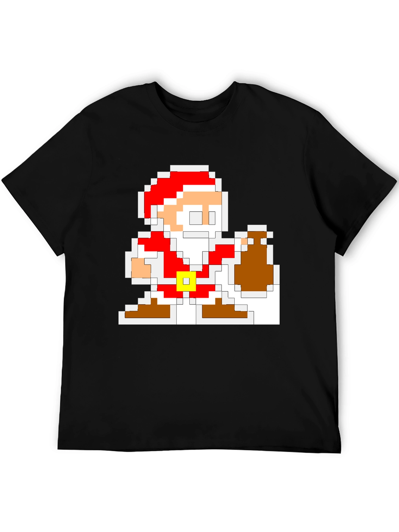 Pixel Santa T-Shirt - Retro Holiday Style
