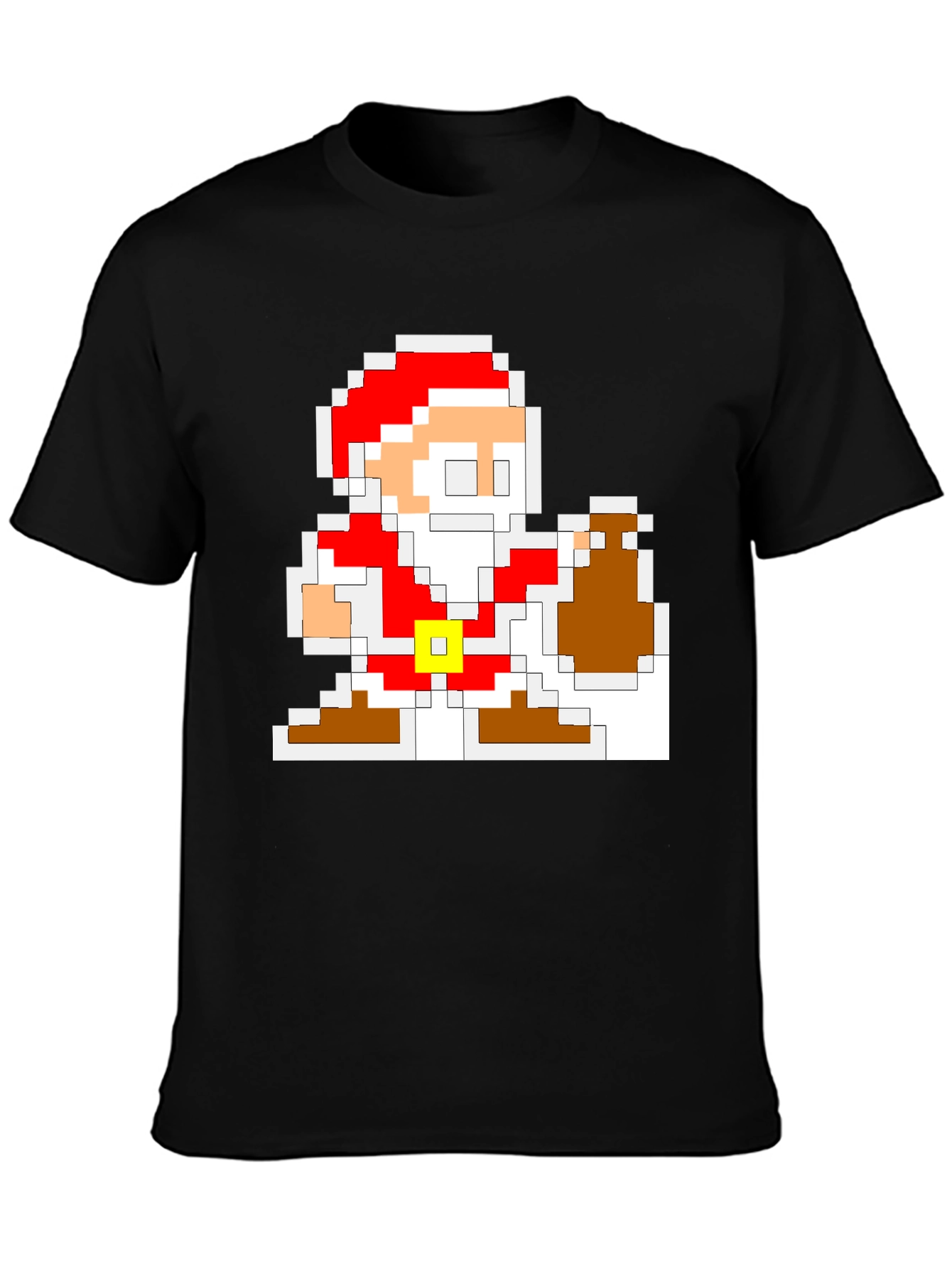 Pixel Santa T-Shirt - Retro Holiday Style
