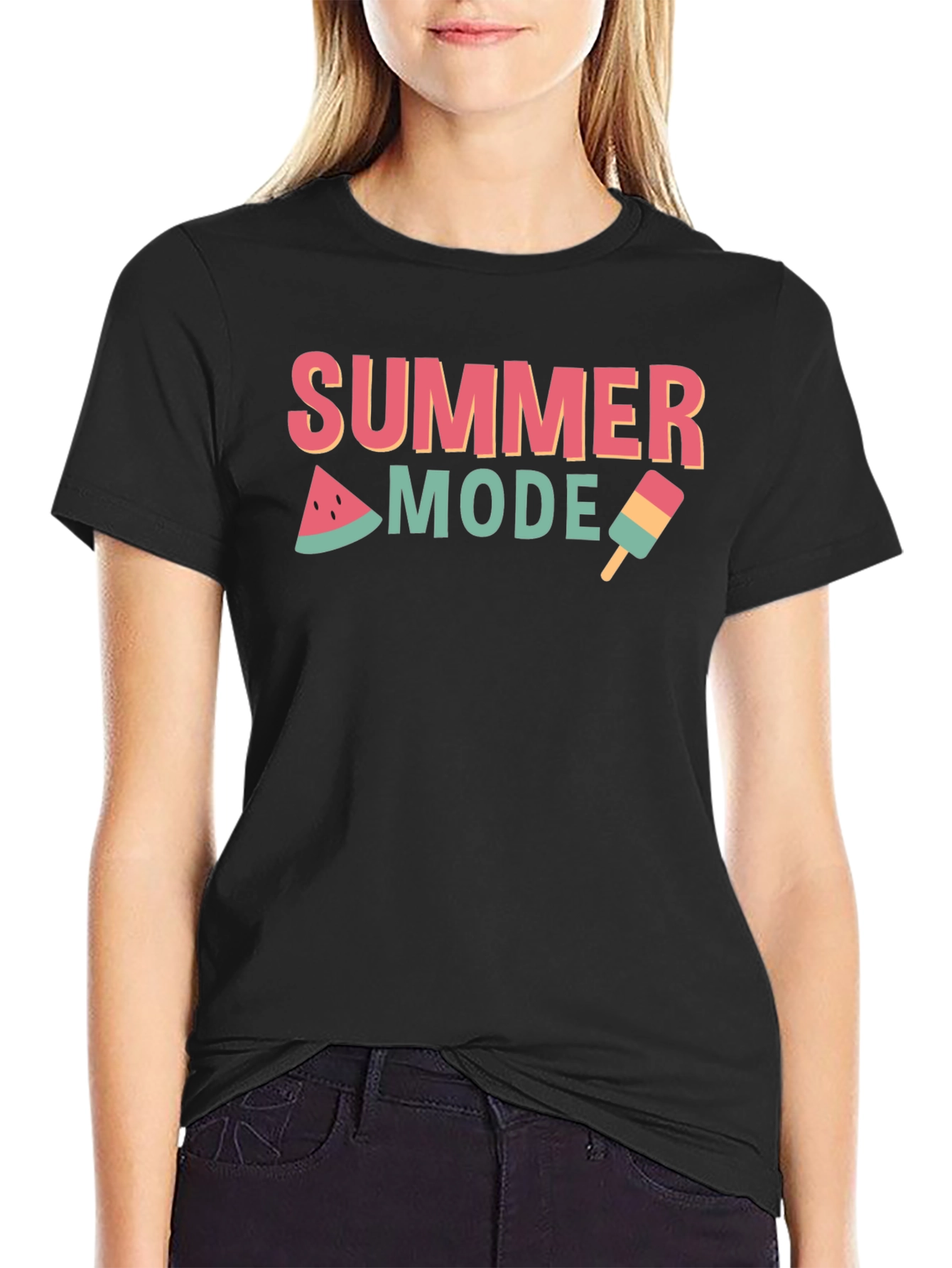 Summer Mode Black T-Shirt