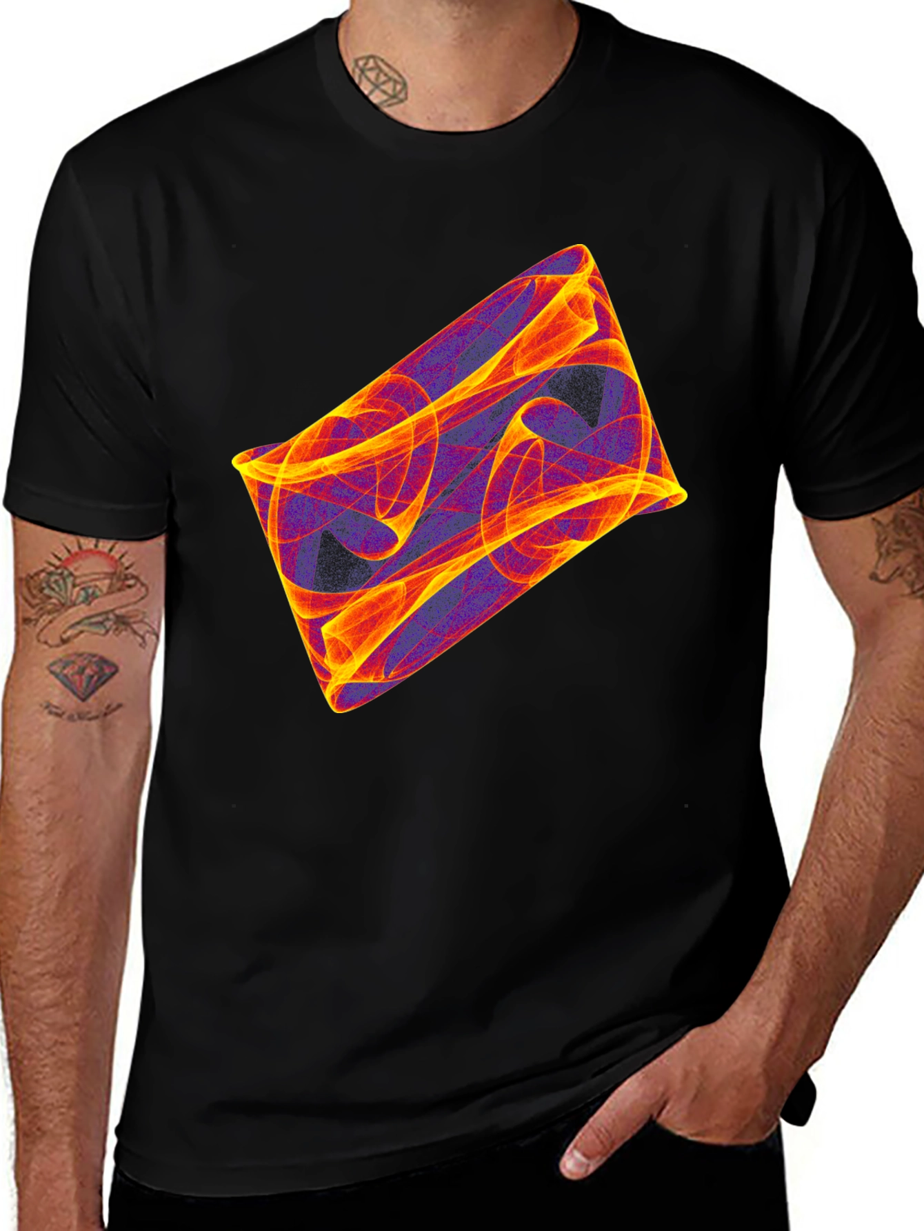 Abstract Graphic Black T-Shirt - Modern Art Tee
