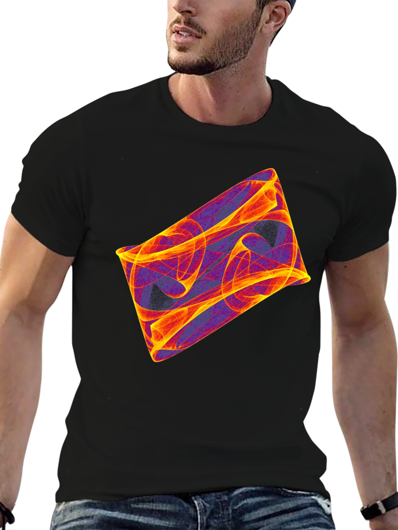 Abstract Graphic Black T-Shirt - Modern Art Tee