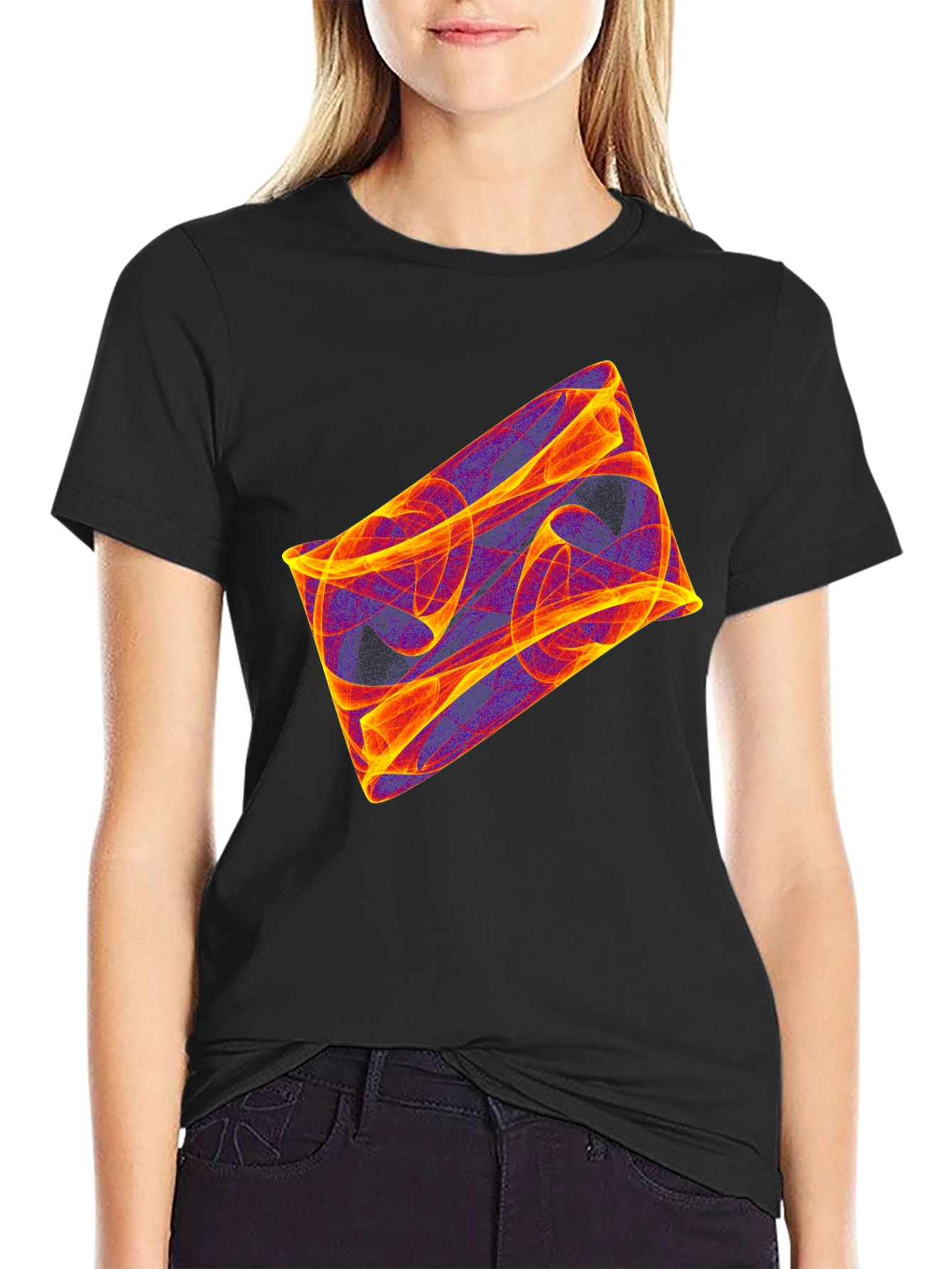 Abstract Graphic Black T-Shirt - Modern Art Tee