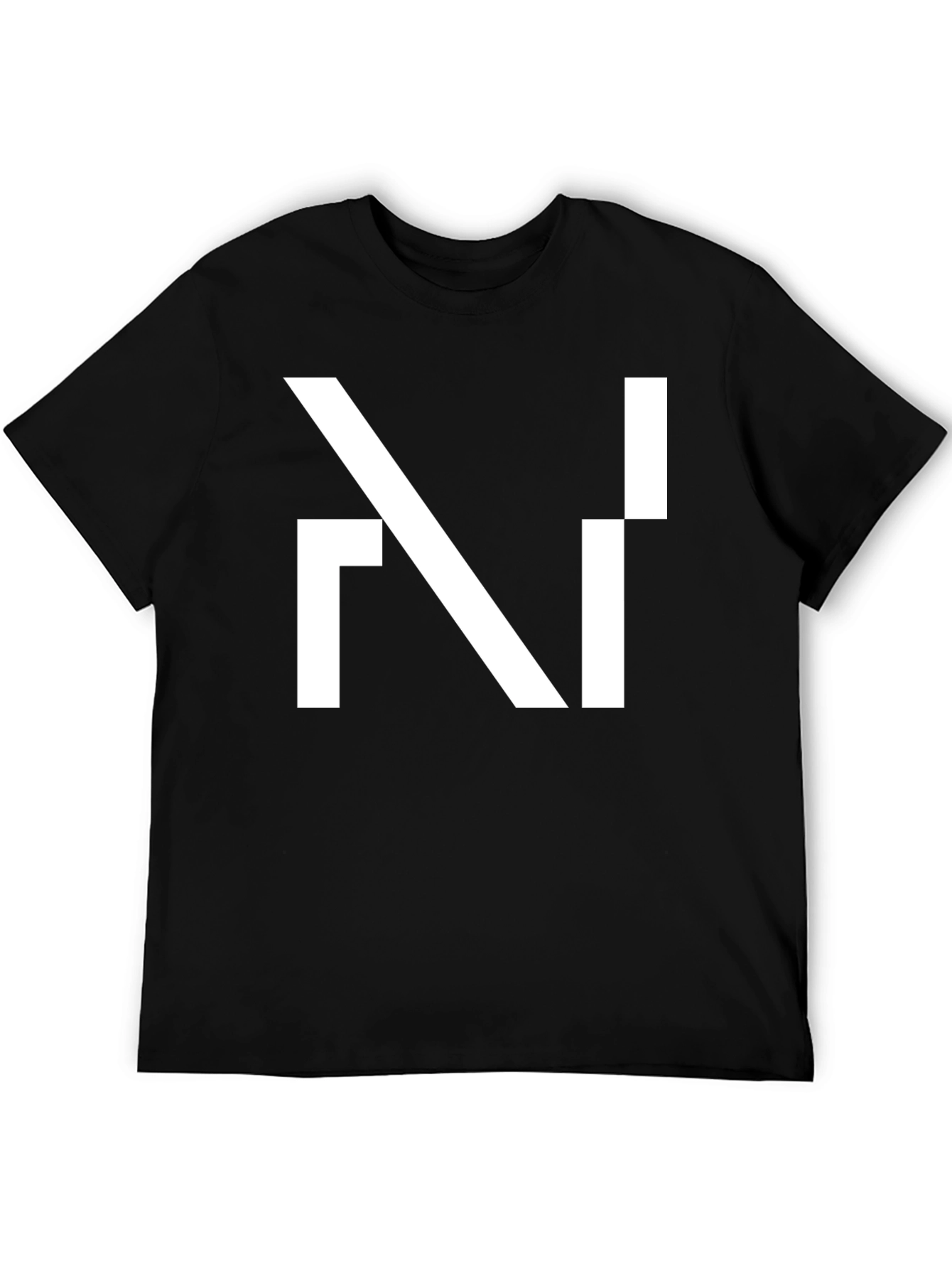 Modern Geometric Design Black T-Shirt