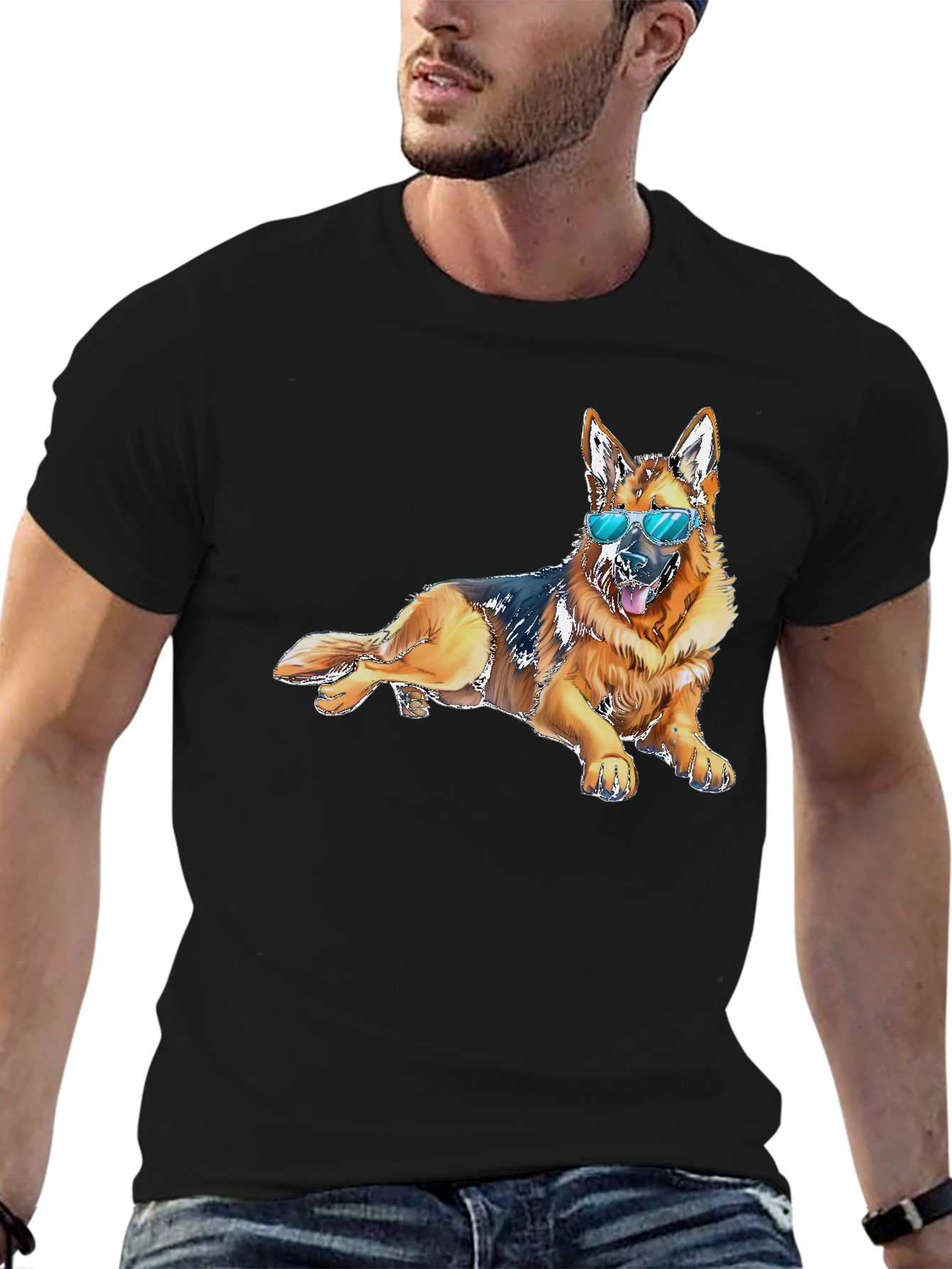 Cool Dog T-Shirt - Relaxed German Shepherd