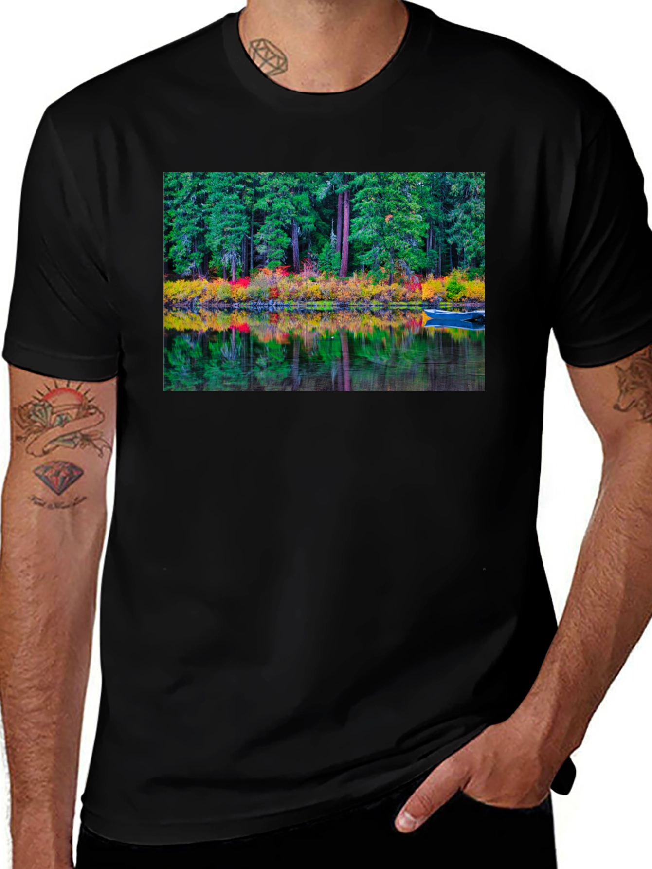 Nature Reflection Graphic Tee - Black