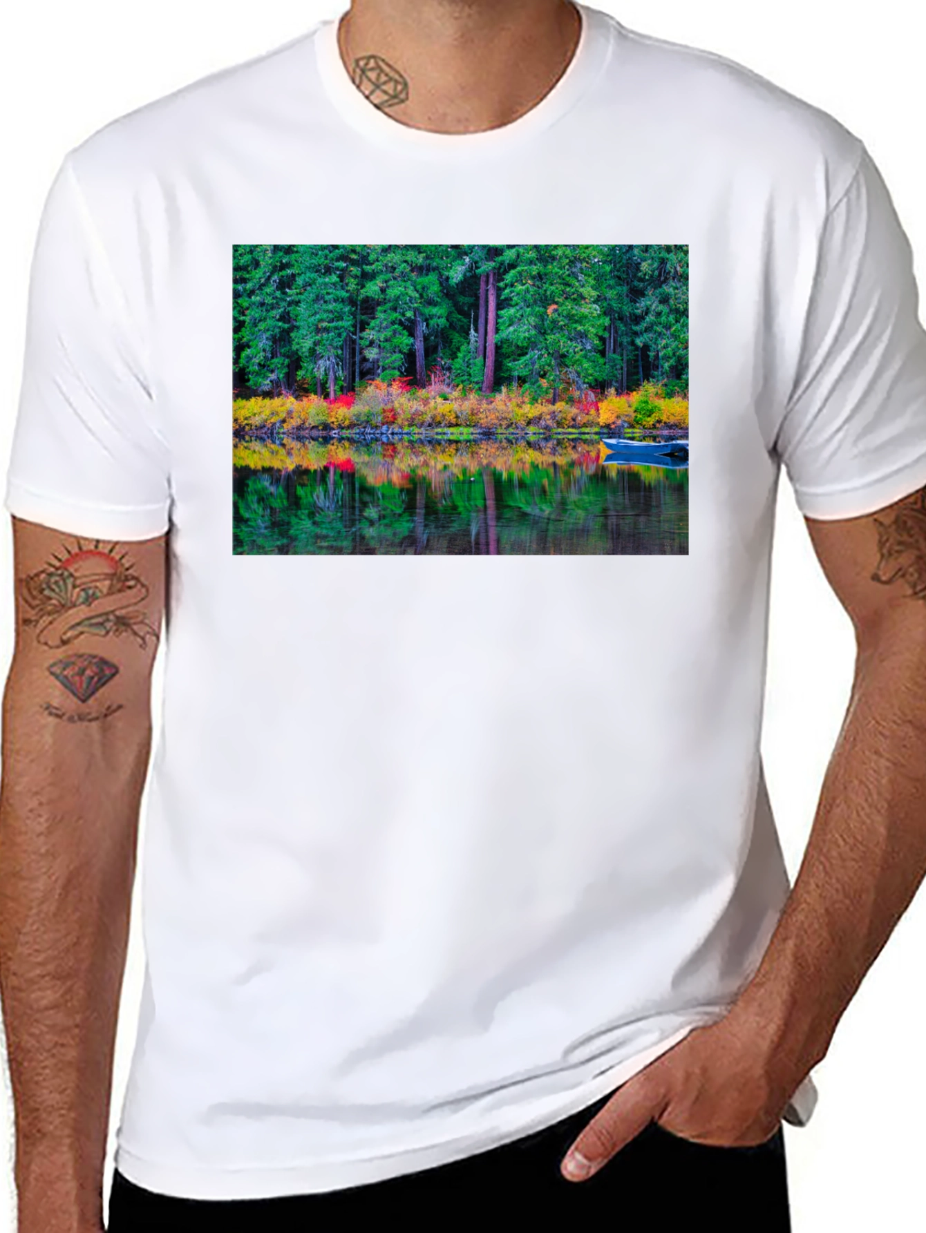 Nature Reflection Graphic Tee - Black